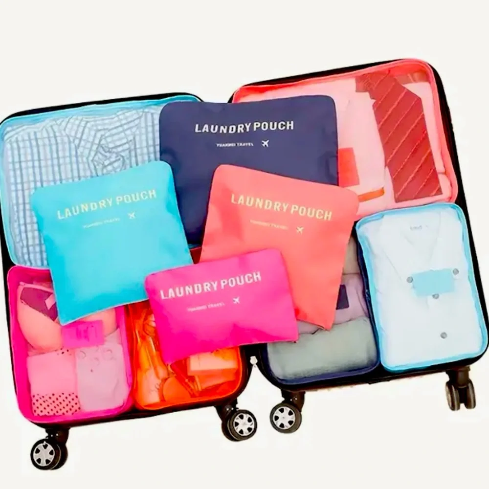 New - Amazing - 6-Piece Ultimate Travel Organizer Set - Gray